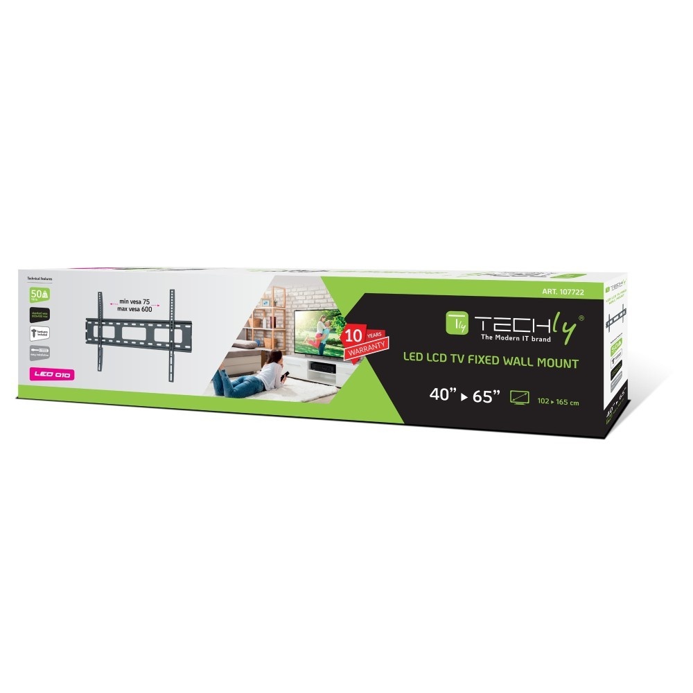 TECHLY Techly ICA-PLB 132L2 Supporto a parete per TV 40-65" LED/LCD 50kg slim 22mm - ACCESSORI ED ELEMENTI PER APPARECCHIATURA AUDIO | TecnoCARE.net Sabaudia, Latina, Terracina, San Felice Circeo e Pontinia