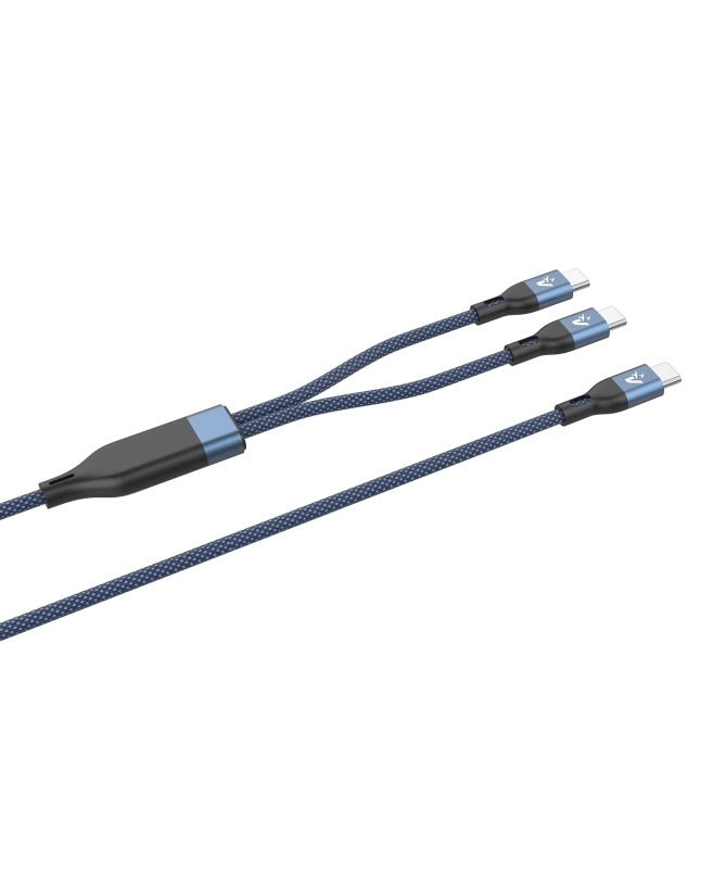 VULTECH VULTECH CAVO SMARTPHONE TYPE-C A 2 TYPE-C, 1,2m, 5.0A 100W, NYLON, BLU - CAVI USB | TecnoCARE.net Sabaudia, Latina, Terracina, San Felice Circeo e Pontinia