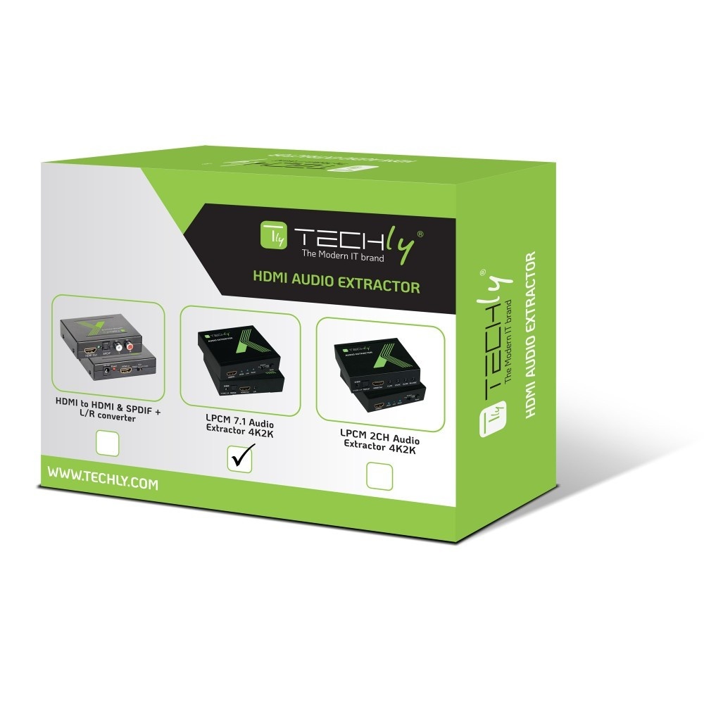 TECHLY Techly IDATA HDMI-EA74K Estrattore audio SPDIF 5.1CH, analogico 3.5mm 7.1CH HDMI 4K30Hz - ELABORAZIONI E DISTRIBUZIONI DEL SEGNALE | TecnoCARE.net Sabaudia, Latina, Terracina, San Felice Circeo e Pontinia