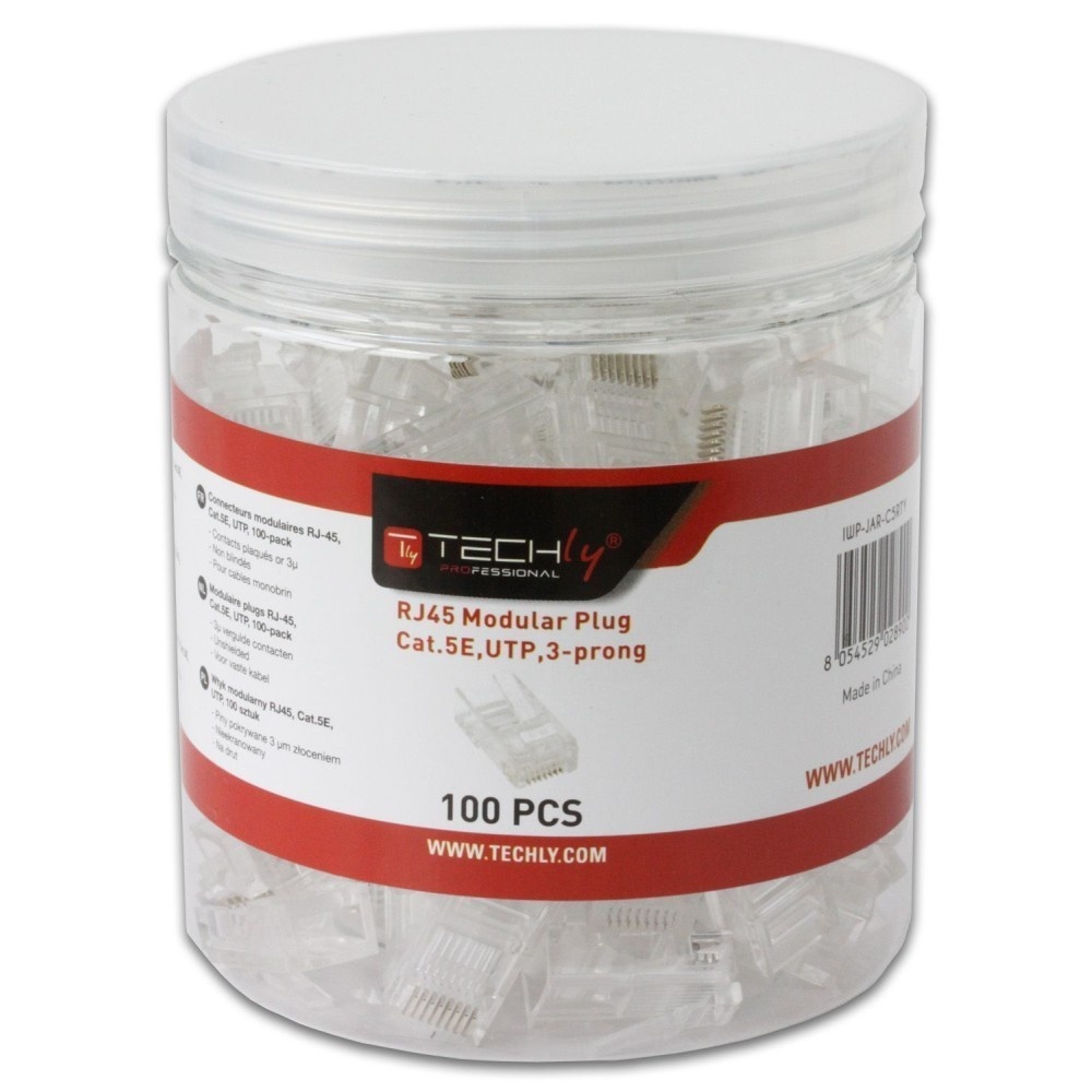 TECHLY Techly IWP-JAR-C5RTY Connettore RJ45 8P/8C Cat5e UTP, Filo, 100 pz - CAVI PER COMPUTER E PERIFERICHE | TecnoCARE.net Sabaudia, Latina, Terracina, San Felice Circeo e Pontinia