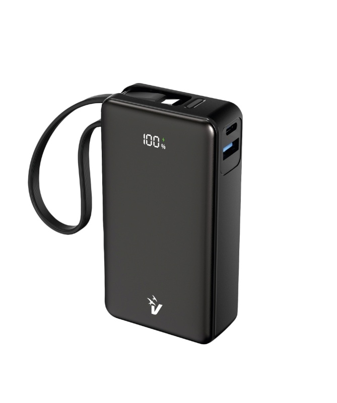VULTECH VULTECH POWERBANK CON SCHERMO LCD 10000 MAH USB E TYPE C QUICKCHARGE 35W PPS NERO, CAVO INTEGRATO - POWER PACK | TecnoCARE.net Sabaudia, Latina, Terracina, San Felice Circeo e Pontinia