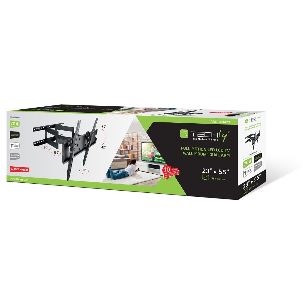 TECHLY Techly ICA-PLB 147M Supporto a parete per TV 23-55" LED/LCD 70kg girevole inclinabile - ACCESSORI ED ELEMENTI PER APPARECCHIATURA AUDIO | TecnoCARE.net Sabaudia, Latina, Terracina, San Felice Circeo e Pontinia