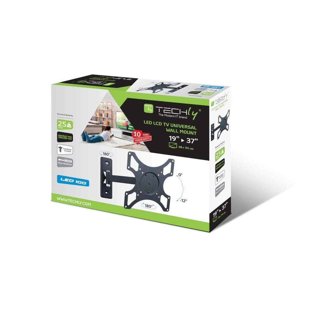 TECHLY Techly ICA-LCD 2901 Supporto a parete per TV 19-37" LED/LCD 25kg girevole inclinabile - ACCESSORI ED ELEMENTI PER APPARECCHIATURA AUDIO | TecnoCARE.net Sabaudia, Latina, Terracina, San Felice Circeo e Pontinia