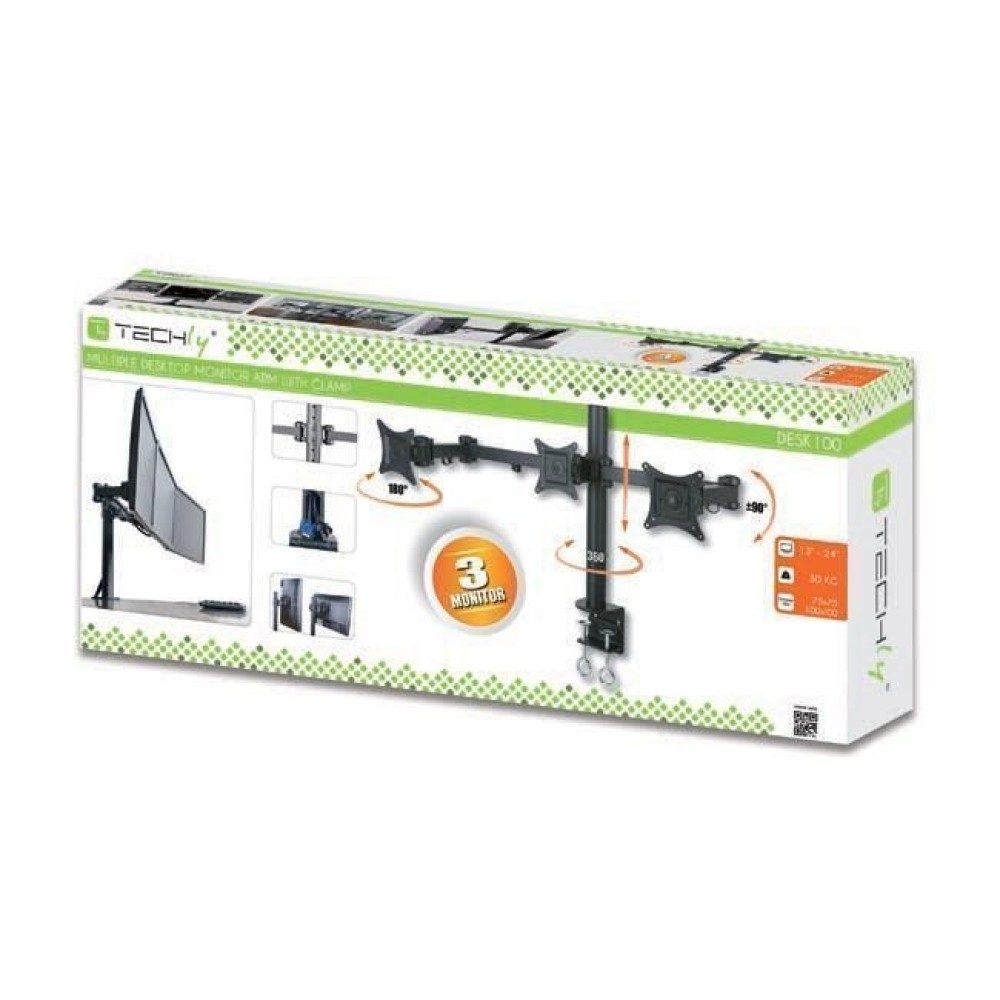 TECHLY Techly ICA-LCD 482-T Supporto per 3 monitori 13-24” LCD 10kg da scrivania rotante - MONITOR E ACCESSORI | TecnoCARE.net Sabaudia, Latina, Terracina, San Felice Circeo e Pontinia