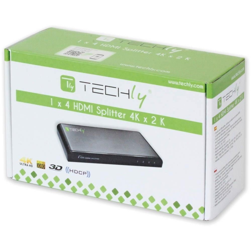 TECHLY Techly IDATA HDMI-4K4 Splitter HDMI 1.4 4K@30Hz 1x4 attivo - ELABORAZIONI E DISTRIBUZIONI DEL SEGNALE | TecnoCARE.net Sabaudia, Latina, Terracina, San Felice Circeo e Pontinia