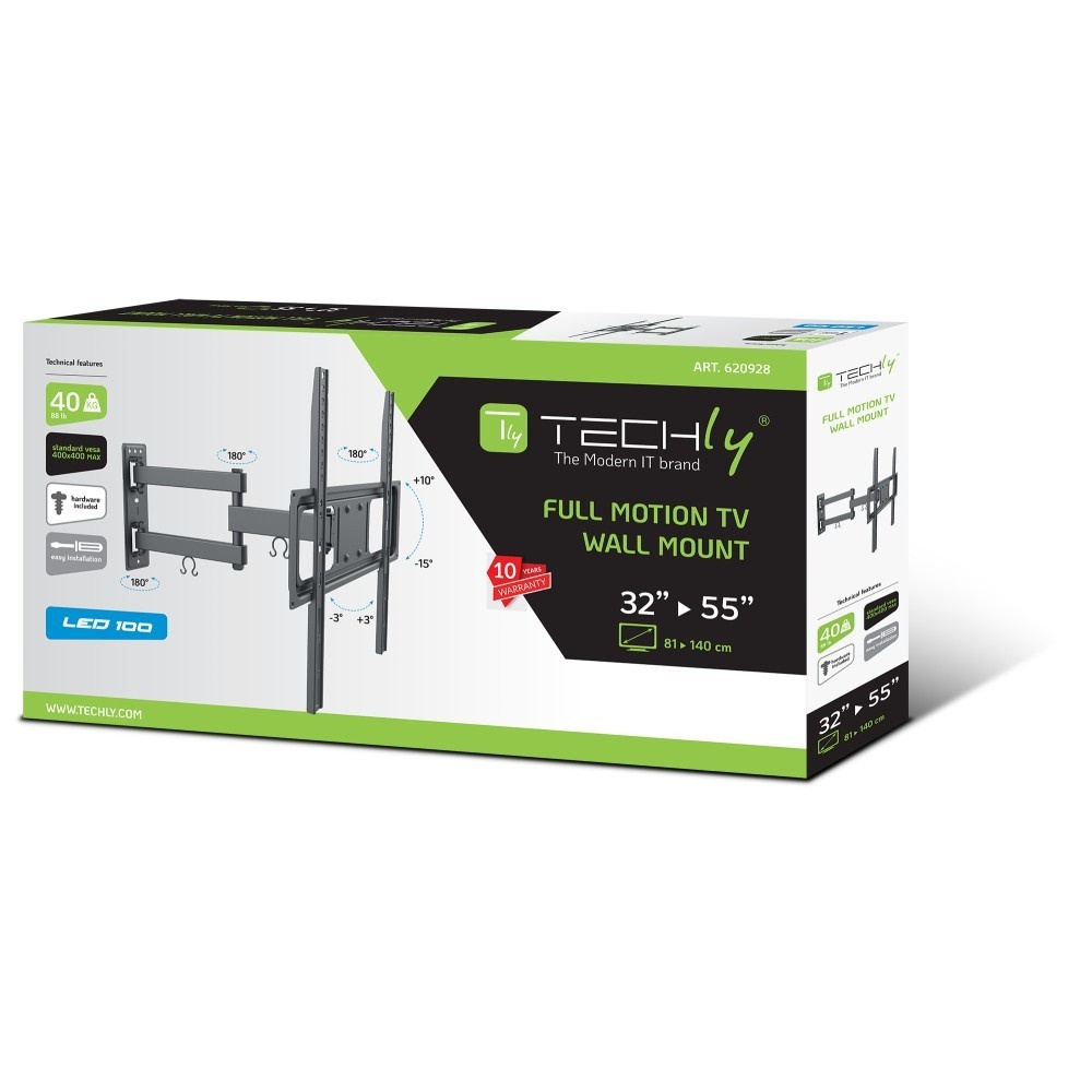 TECHLY Techly ICA-PLB 320MT Supporto a parete per TV 32-55" LED/LCD 35kg girevole inclinabile - ACCESSORI ED ELEMENTI PER APPARECCHIATURA AUDIO | TecnoCARE.net Sabaudia, Latina, Terracina, San Felice Circeo e Pontinia