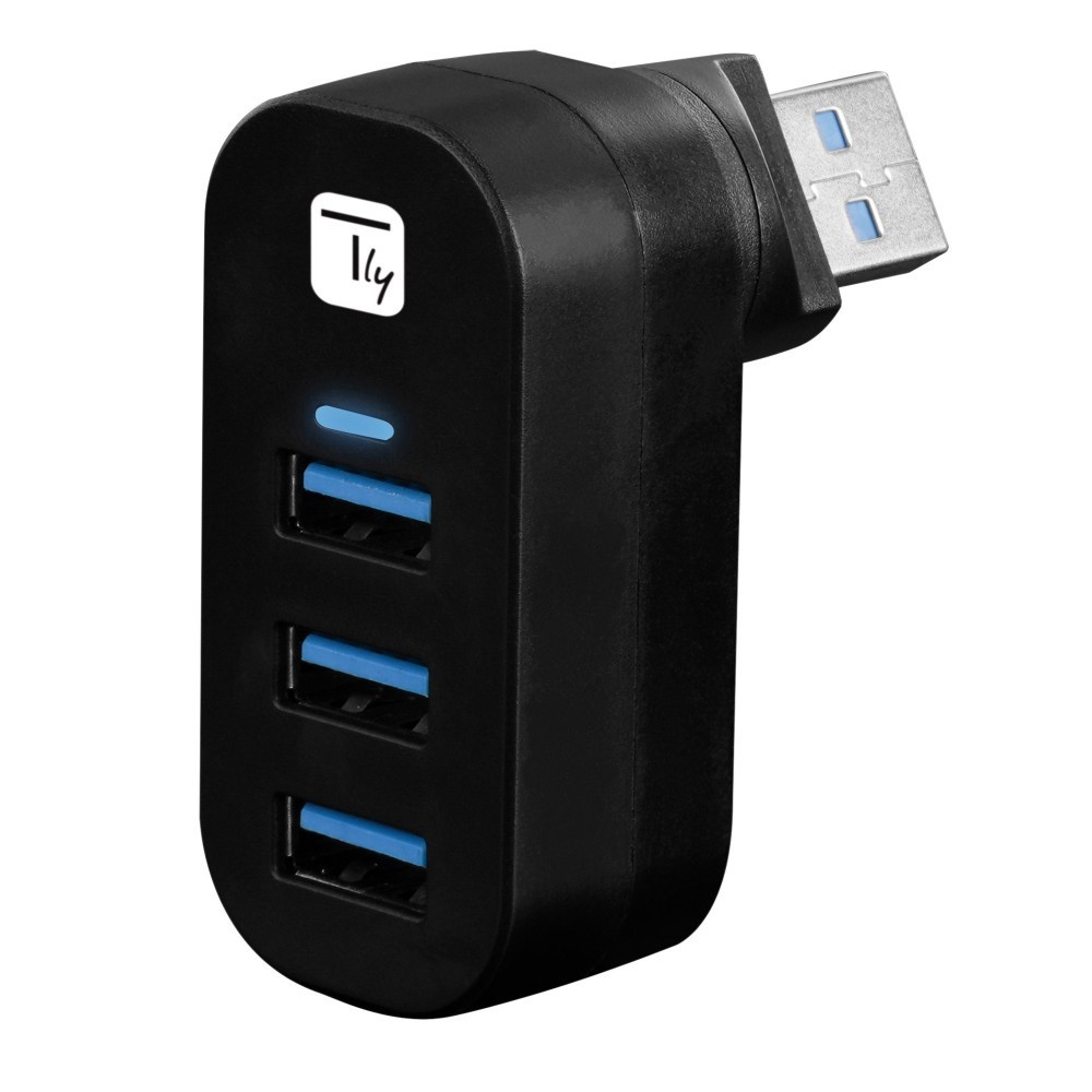 TECHLY Techly IUSB3-HUB3-ROTB Hub USB 3.0 a 3 porte con connettore USB-A rotante - COMPONENTI | TecnoCARE.net Sabaudia, Latina, Terracina, San Felice Circeo e Pontinia