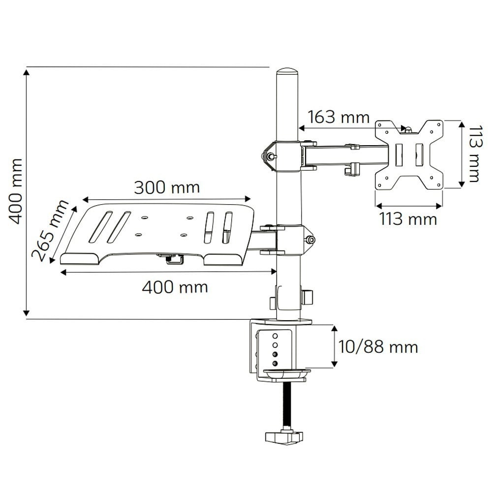 TECHLY Techly ICA-LCD 174NB Supporto da scrivania girevole per monitor da 13-32" e laptop da 17" - MONITOR E ACCESSORI | TecnoCARE.net Sabaudia, Latina, Terracina, San Felice Circeo e Pontinia