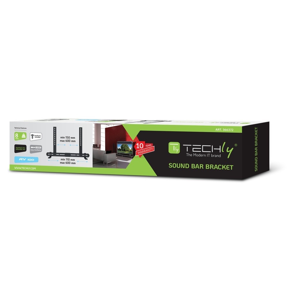 TECHLY Techly ICA-SP-SB06 Supporto a parete o staffa VESA per TV per altoparlante Soundbar regolabile - ACCESSORI ED ELEMENTI PER APPARECCHIATURA AUDIO | TecnoCARE.net Sabaudia, Latina, Terracina, San Felice Circeo e Pontinia
