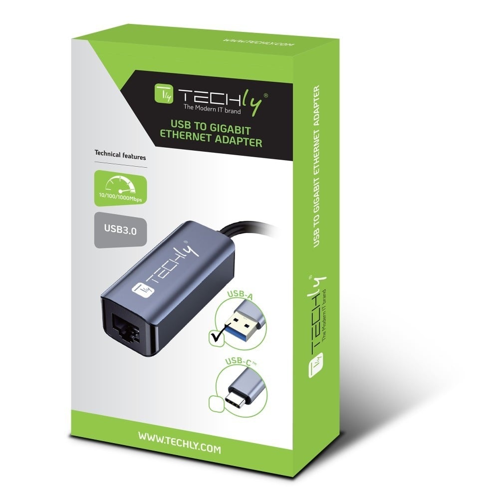 TECHLY Techly IDATA USB-ETGIGA-AA Scheda di rete/adapter USB-A 3.0 a RJ45 Gigabit - PC | TecnoCARE.net Sabaudia, Latina, Terracina, San Felice Circeo e Pontinia