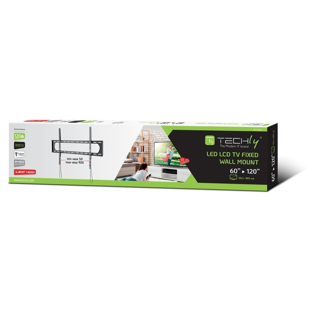 TECHLY Techly ICA-PLB 369F Supporto a parete per TV 60-120" LED/LCD 120kg slim 35mm - ACCESSORI ED ELEMENTI PER APPARECCHIATURA AUDIO | TecnoCARE.net Sabaudia, Latina, Terracina, San Felice Circeo e Pontinia