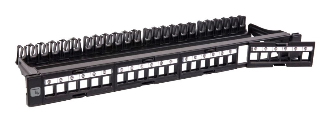 TECHLY Techly I-KS PP-24-DEN Pannello Patch Keystone UTP a 24 porte con 4 sezioni rimovibili da 6 porte - RETI | TecnoCARE.net Sabaudia, Latina, Terracina, San Felice Circeo e Pontinia