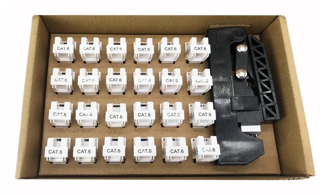 TECHLY Techly IWP-KIT-C6U90 Set di 24 moduli Keystone Cat6 UTP con attrezzo per crimpare - DISPOSITIVI E ACCESSORI DI CABLAGGIO | TecnoCARE.net Sabaudia, Latina, Terracina, San Felice Circeo e Pontinia