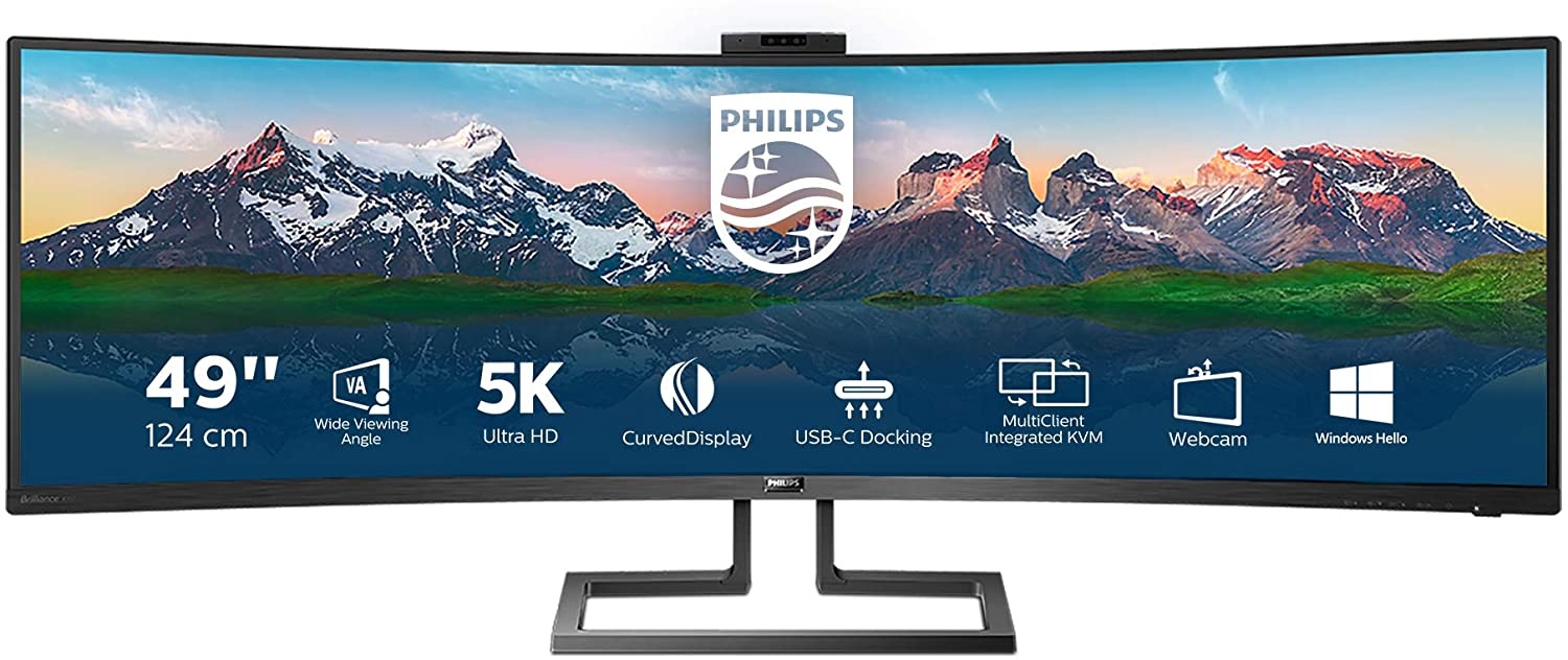PHILIPS PHILIPS MONITOR CURVO 49 LED VA SUPERWIDE 32:9 5120X1440 5MS 450CDM, HDMI/DP/USB, WEBCAM, DOCKING STATION USB-C, MULTIMEDIALE - MONITOR LED | TecnoCARE.net Sabaudia, Latina, Terracina, San Felice Circeo e Pontinia