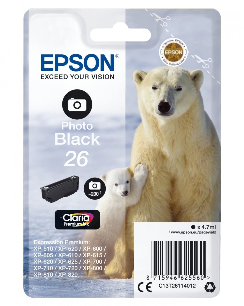 EPSON Epson C13T26114012 Cartuccia d'inchiostro Claria Premium Photo Black - STAMPANTI E SCANNER | TecnoCARE.net Sabaudia, Latina, Terracina, San Felice Circeo e Pontinia
