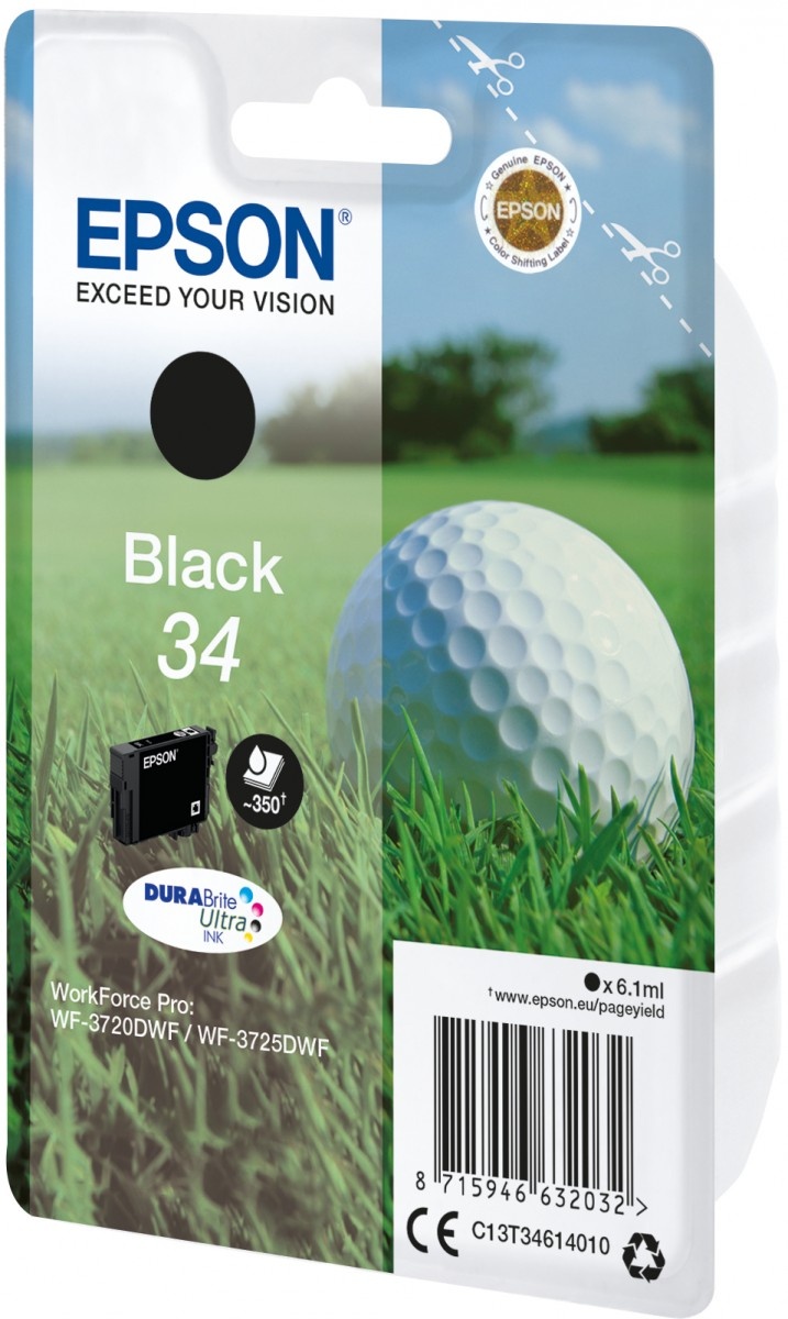 EPSON Epson Golf ball Singlepack Black 34 DURABrite Ultra Ink - STAMPANTI E SCANNER | TecnoCARE.net Sabaudia, Latina, Terracina, San Felice Circeo e Pontinia
