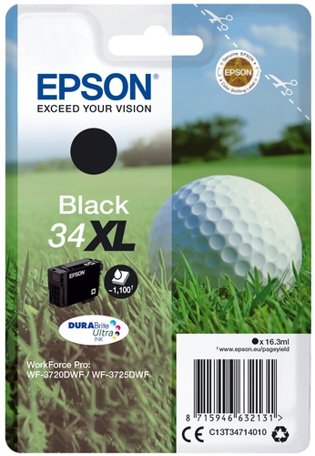 EPSON Epson Golf ball Singlepack Black 34XL DURABrite Ultra Ink - STAMPANTI E SCANNER | TecnoCARE.net Sabaudia, Latina, Terracina, San Felice Circeo e Pontinia
