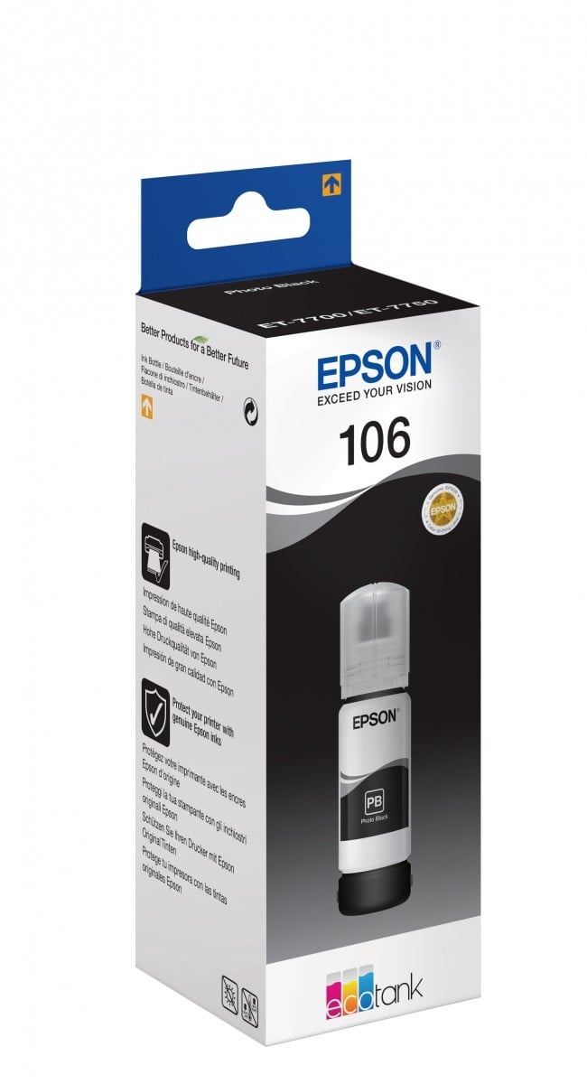 EPSON Epson 106 EcoTank Photo Black ink bottle - STAMPANTI E SCANNER | TecnoCARE.net Sabaudia, Latina, Terracina, San Felice Circeo e Pontinia