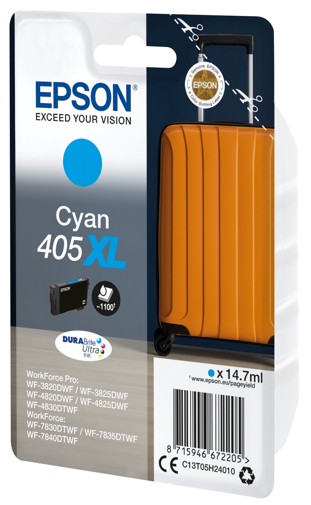 EPSON Epson Singlepack Cyan 405XL DURABrite Ultra Ink - STAMPANTI E SCANNER | TecnoCARE.net Sabaudia, Latina, Terracina, San Felice Circeo e Pontinia
