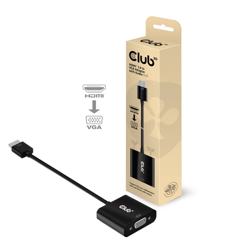 CLUB3D CLUB3D HDMI 1.4 TO VGA ACTIVE ADAPTER WITH AUDIO M/F - ADATTATORI | TecnoCARE.net Sabaudia, Latina, Terracina, San Felice Circeo e Pontinia