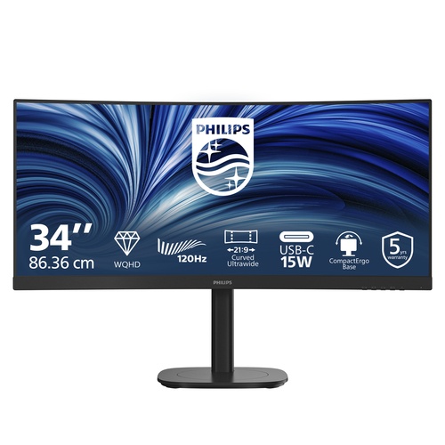 PHILIPS PHILIPS MONITOR CURVO 34 LED VA WQHD 21:9 4MS 120hz , REG ALTEZZA, DP/HDMI, USB-C - MONITOR LED | TecnoCARE.net Sabaudia, Latina, Terracina, San Felice Circeo e Pontinia